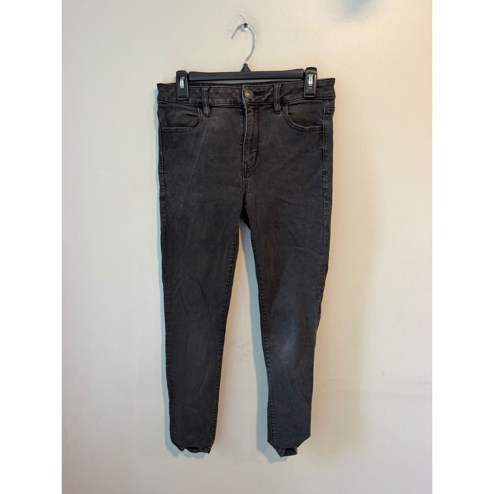 American Eagle Next Level Stretch Skinny Jeans Womens 10 Black High Rise Denim